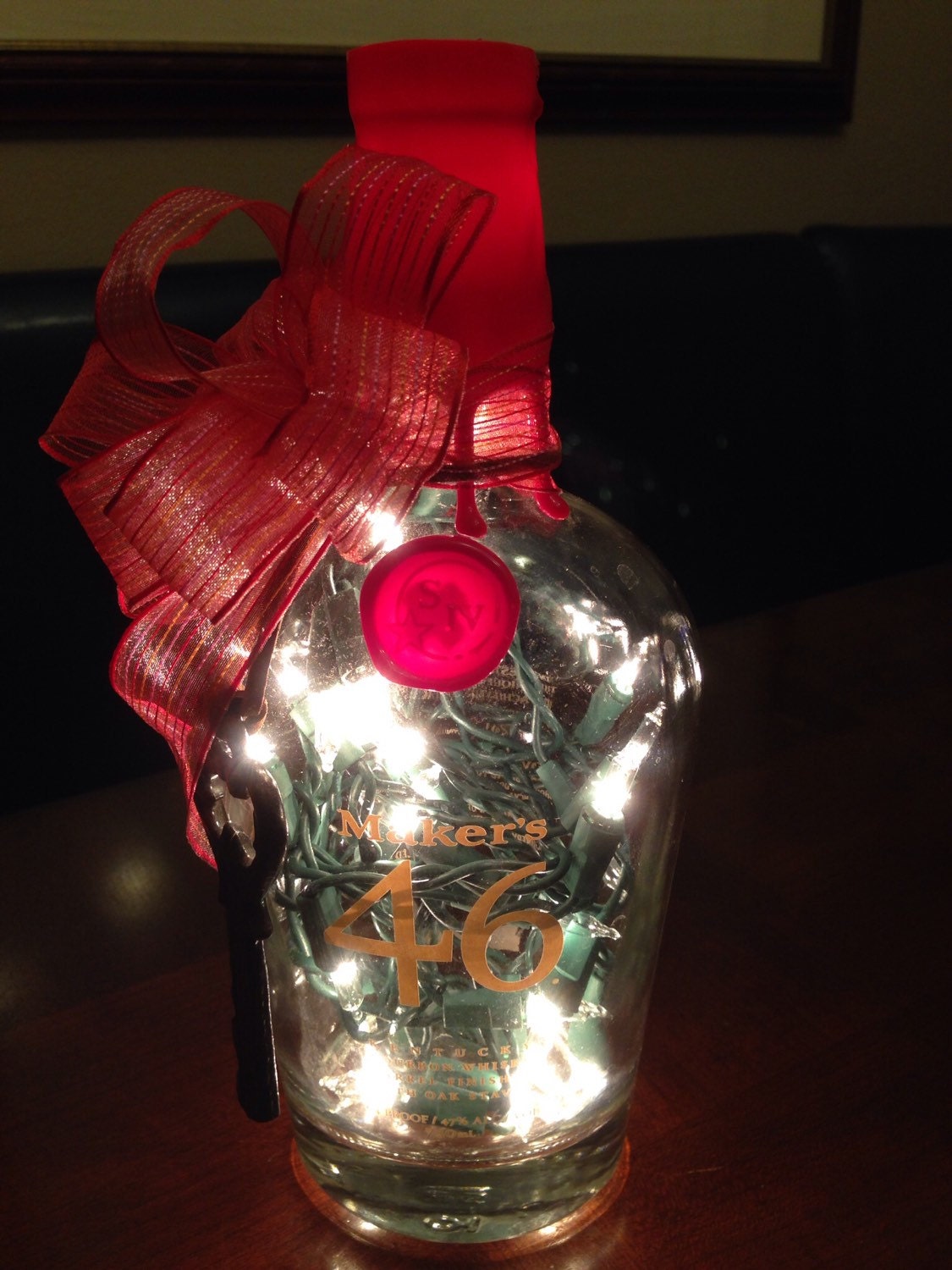 Decorative lighted liquor bottle