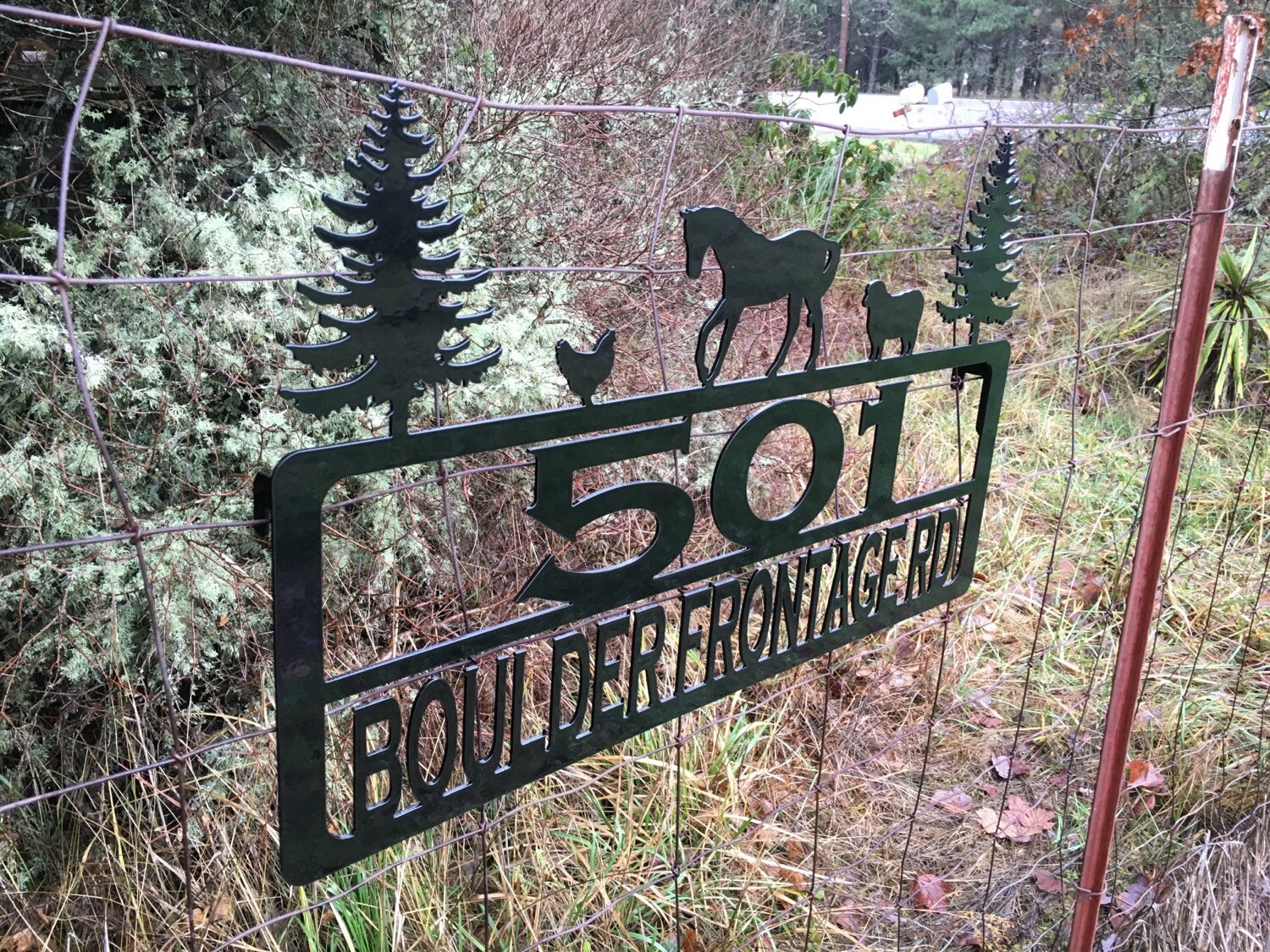 Farm Address Sign With Custom Text