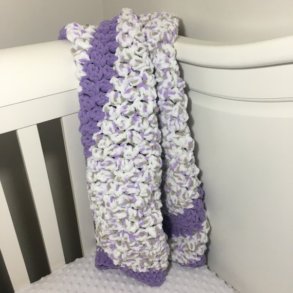 Knit baby blanket bulky yarn Chunky super soft and luxurious