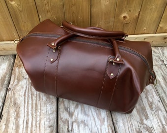 Mens leather duffle | Etsy