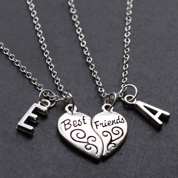 Best Friends necklace initials friendship necklace by birdshome