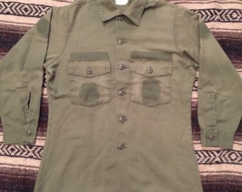 Vintage 1980s US Military Fatigue Shirt Mens Size M/L