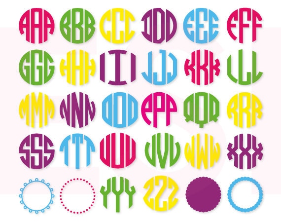 Download Circle monogram font SVG DXF Ai EPS Cut files by ESIdesignsdigital