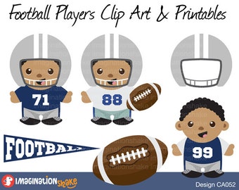 Dallas Cowboys Football Players Clip Art & Printables Set CA052 / Clipart / Football Wall Decorations / Football Birthday Party Printables