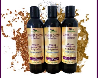 Body Shimmer Lotion - Organic Glitter Lotion - Vegan Lotion - Cruelty Free Lotion - Bath and Body - Body Cream - Shimmer Moisturizer