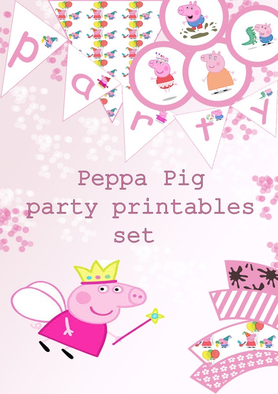 INSTANT DOWNLOAD: Peppa pig birthday printables by Kokoposters