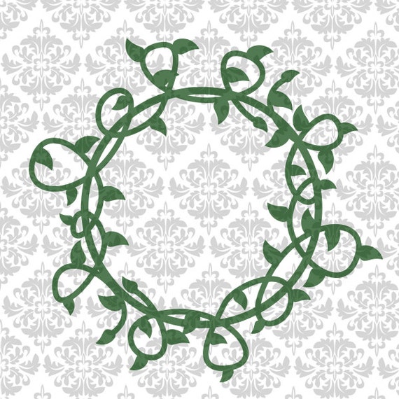 Download Vine Monogram Border Set intricate leaves SVG by ...