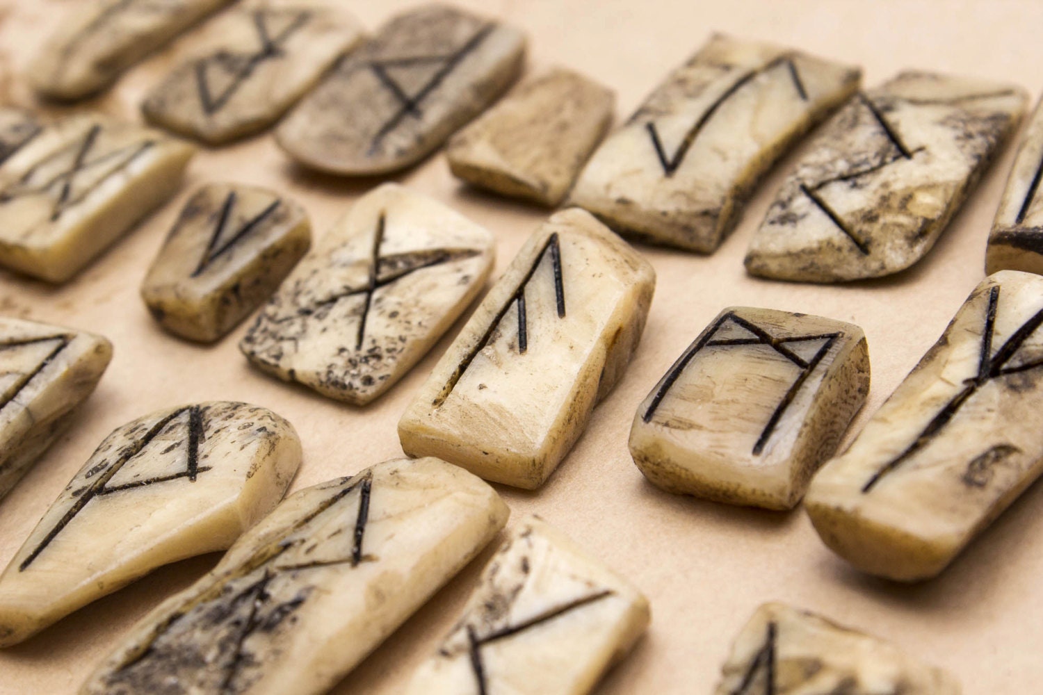 Handmade Runes made in Real Bone
