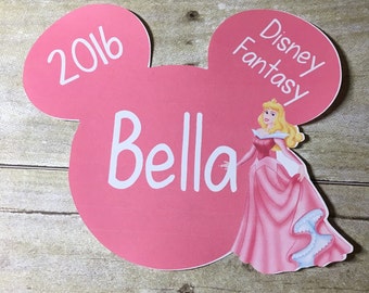 Personalized Disney Cruise Magnets Sets Single Door Decor Aurora Sleeping Beauty Princess Fish Extender