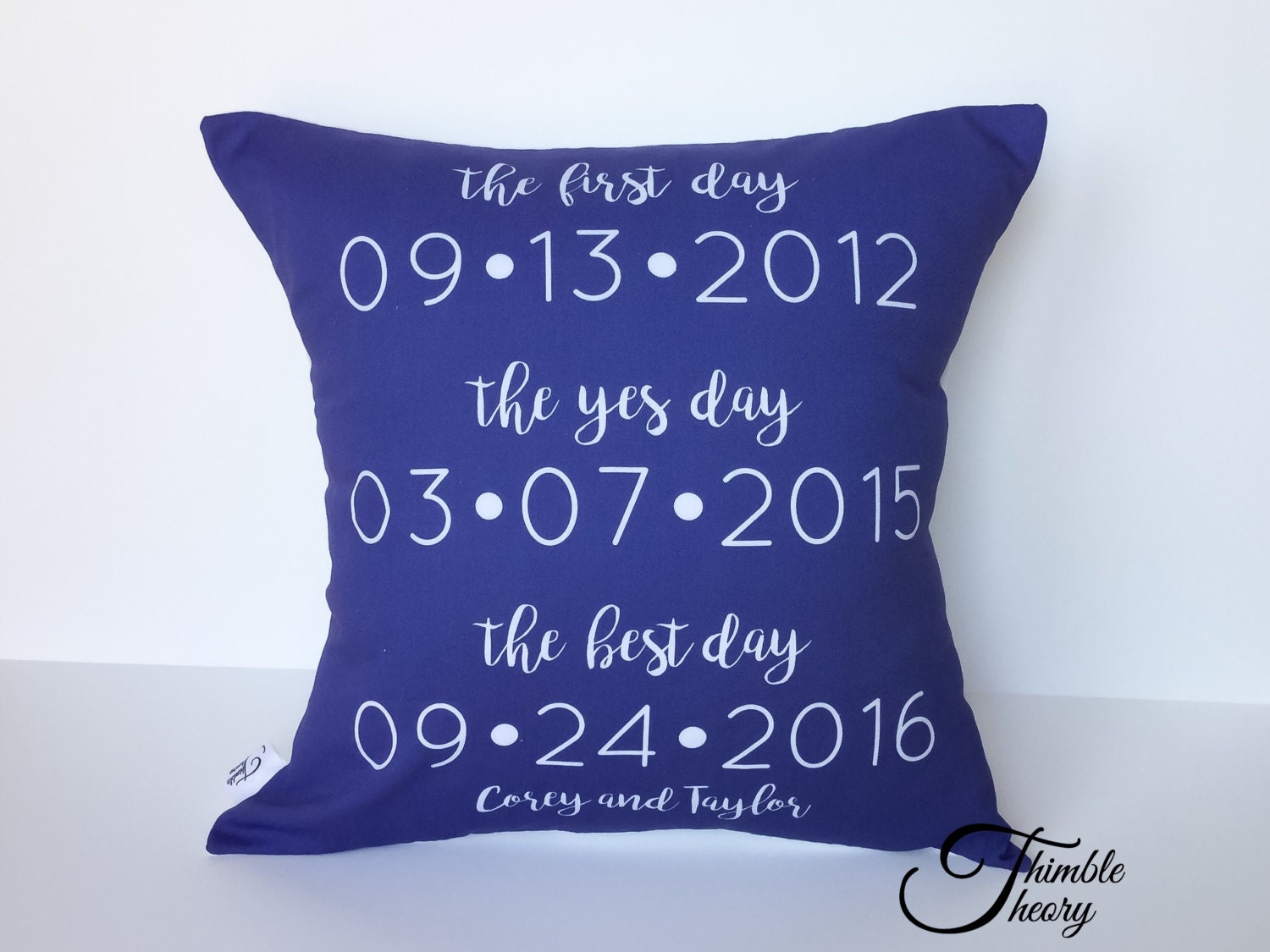 Personalized Pillow Cover Engagement Gift Couples Pillow