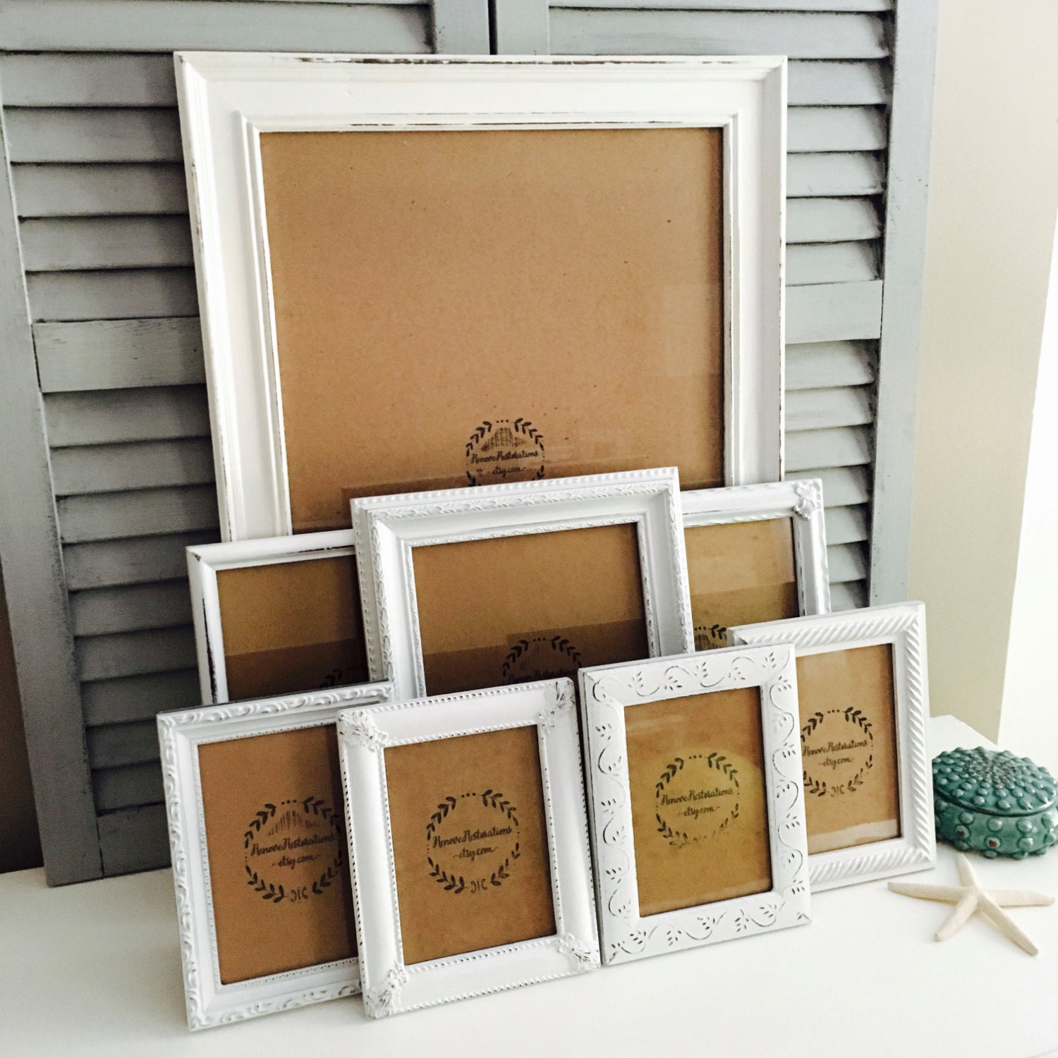 Custom Order for Adam White Picture Frames Set Modern Photo