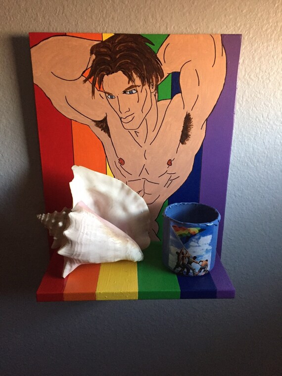 Gay Pride Shelf Gay Pride Gay Bathroom Shelf Gay by Maleartmaker