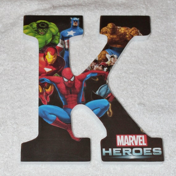 Custom wooden letters Marvel Comics Hereos by YouNameItByJessica