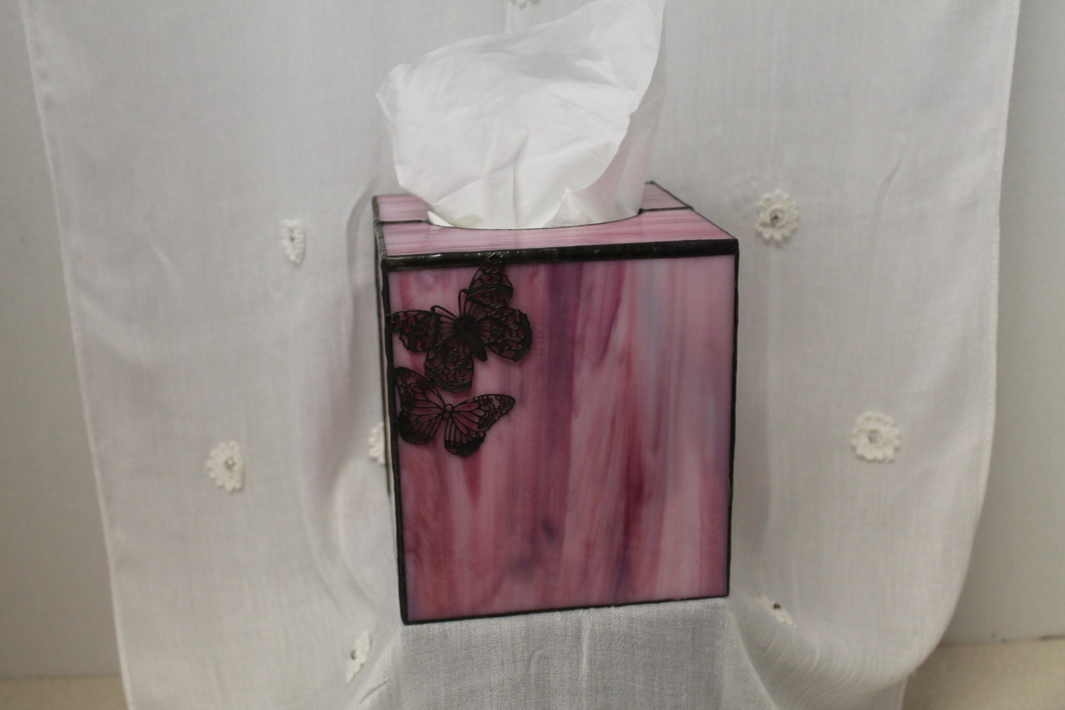 Stained Glass Tissue Holder