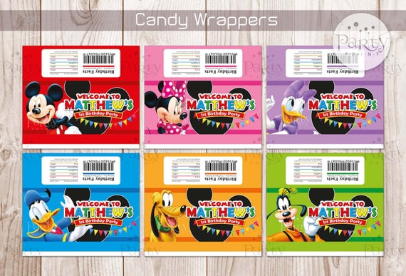 Print-It-Yourself (Digital Copy) Mickey Mouse Clubhouse Inspired - Chocolate Wrappers - Hershey 1.55 oz **No physical item will be shipped Il_570xn