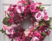 Spring wreath, pink peony wreath, floral summer wreath, floral spring wreath, floral front door wreath, Mother's Day gift, Housewarming gift Spring wreath, pink peony wreath, floral summer wreath, floral spring wreath, floral front door wreath, Mother's Day gift, Housewarming gift