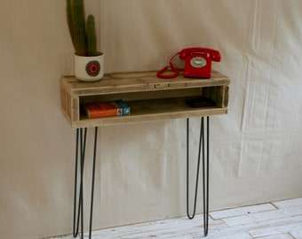 Reclaimed Wood Hairpin Leg Console Table