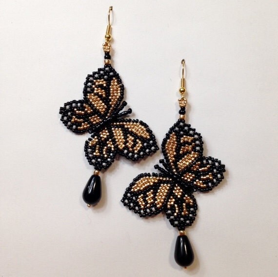 Beaded Butterfly Earrings