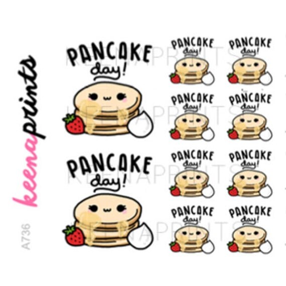 A736 PANCAKE DAY repositionable Stickers pancake sticker