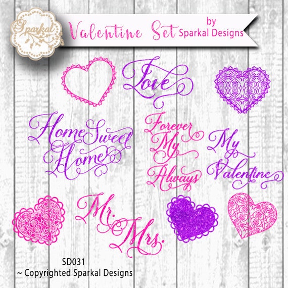 Download Valentine Quotes Cutting design, A Bundle of 10 HTV Vinyl ...