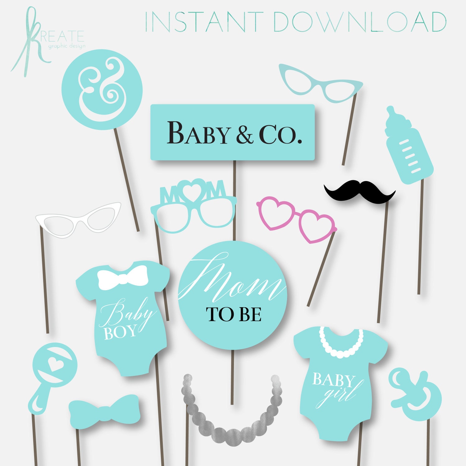 Baby & Co Baby Shower Props DIY Printable Baby Shower Props