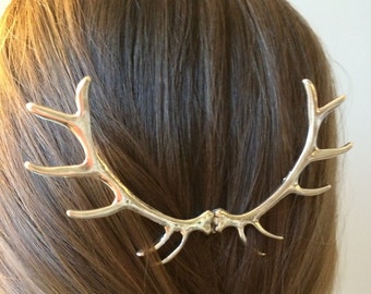 Sale Silver Antler Hair Pin Elk Antler Hair Sculpture Silver Hunting Hair Piece Woodland Wedding Costume Hair Pin Deer Hair Accessories