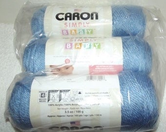 Caron Simply Baby Yarn, 3 Pack Baby Yarn, My Prince Yarn, Baby Blue Yarn, Caron Baby Yarn, Blue Afghan Yarn