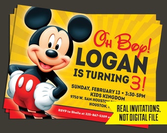 Mickey Mouse Invitation- Mickey Mouse Birthday Invitation