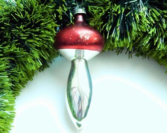 Soviet Mushroom Christmas Ornament Cheristmas Decoration Home Decor Red Mushroom Christmas Ornament Mercury glass Blown Glass
