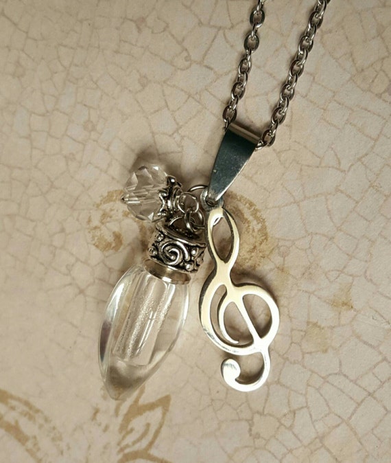 Stainless Steel Music Note w/Fillable Crystal Music Note Urn