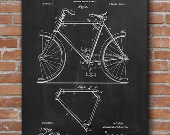 Bicycle Frame Patent , Bicycle Poster, Home Decor, Patent Print - DA0544