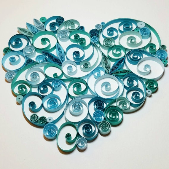 Paper Quilled Heart 8x10