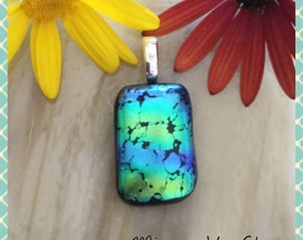 Dichroic Fused Glass Jewellery Necklace Pendant Art Glass Glass Jewelry Minerva Hot Glass, Handmade Birthday Gift