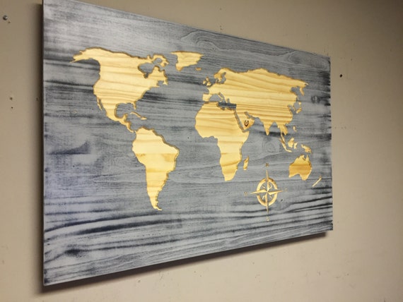 Wooden World Map Large Carved World Map Wall Art Wood