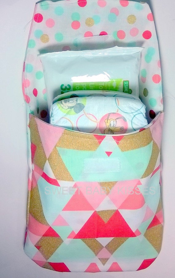 Ready to Ship Diaper and Wipe Holder Navy by SweetBabyKissesDecor