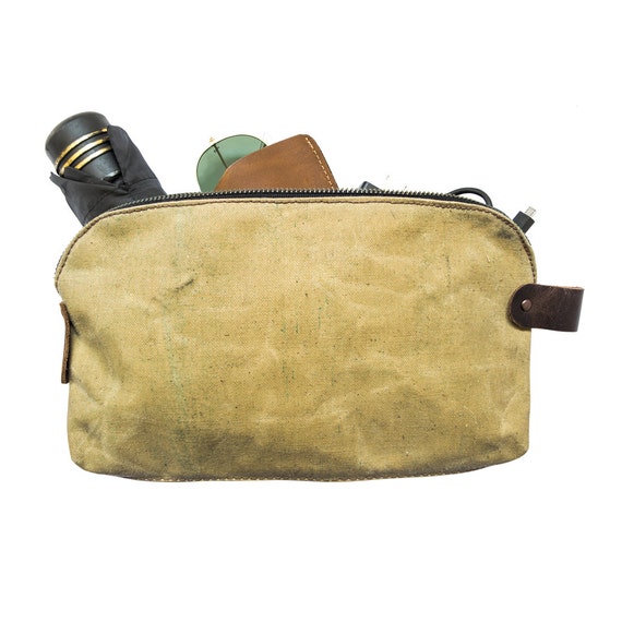 Waterproof Waxed Canvas Large All Purpose Dopp Kit Utility Bag