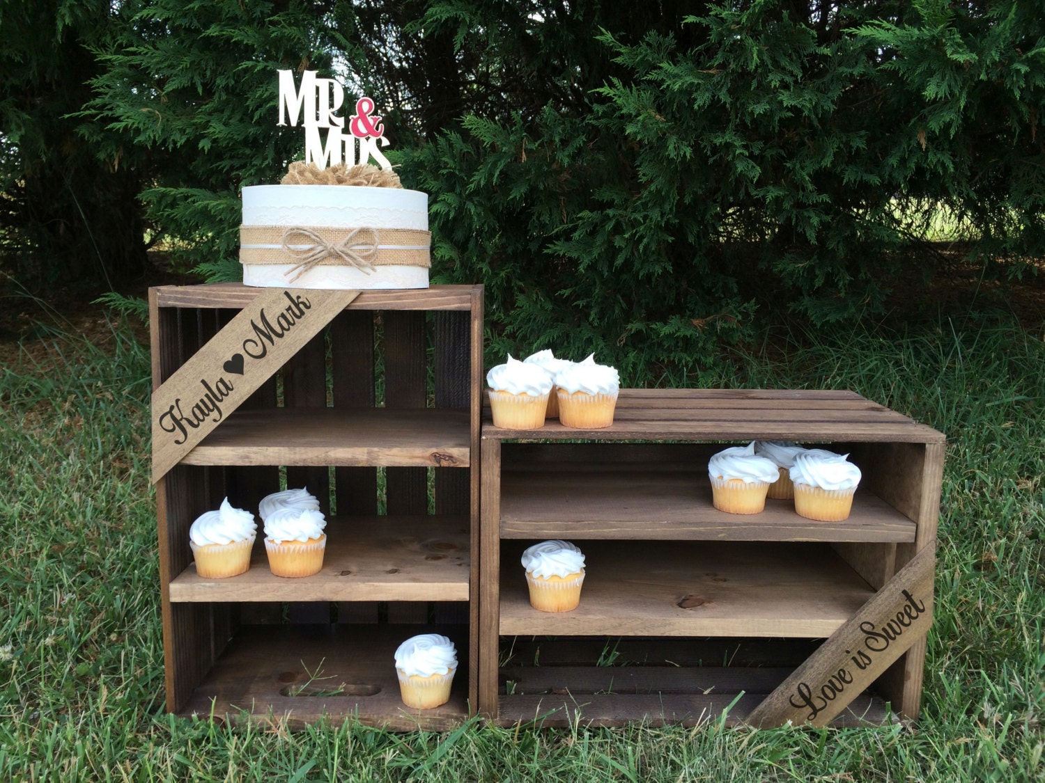 Rustic Wedding Cupcake Stand Rustic Cupcake Stand Favor