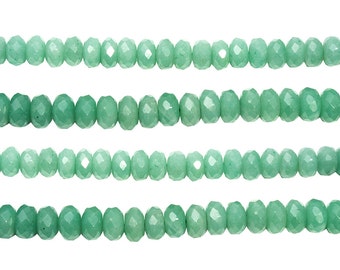 15 1/2 IN Strand 8 mm Aventurine Rondelle Faceted Gemstone Beads (AVERLF0008)