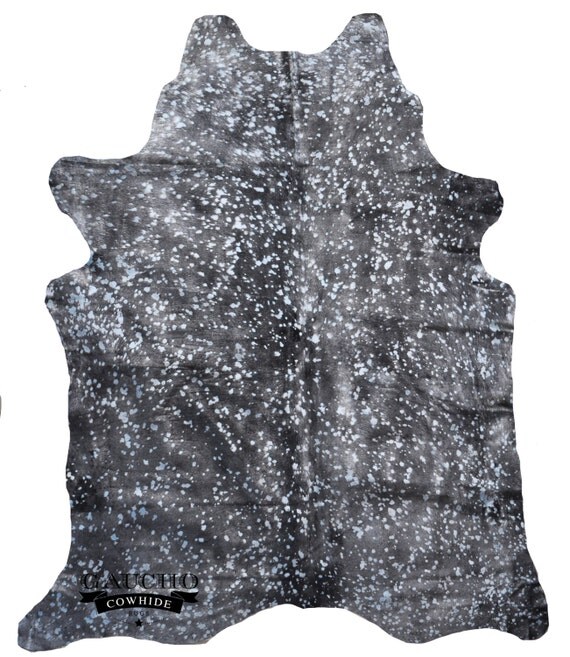 Blue Metallic Devore Cowhide Rug