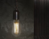 Minimal oxidized brass pendant light with brass chain - Home Decor - Cafe decor Minimal oxidized brass pendant light with brass chain - Home Decor - Cafe decor