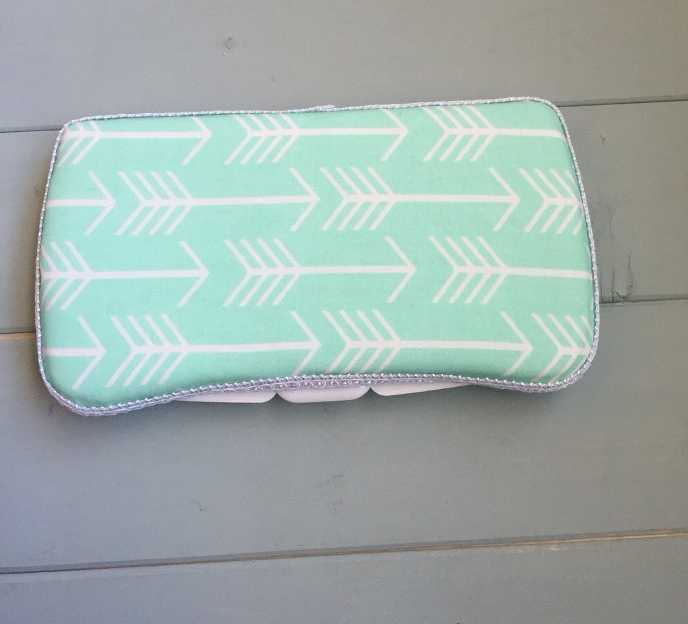 Arrows on Mint Wipe Case Wipes Case Baby Wipe Case Travel