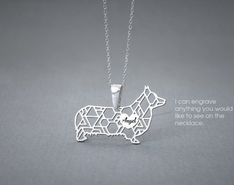 Personalised PEMBROKE WELSH CORGI Necklace - Corgi name Jewelry - Dog Jewelry - Dog breed Necklace - Dog Necklaces