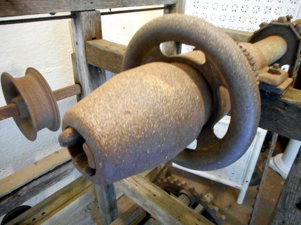 ON HOLD for Marshall Antique Broom Machine Broom Corn