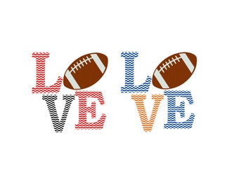 Football Chevron Love SVG, Studio 3, DXF, AI, ps and pdf Cutting Files