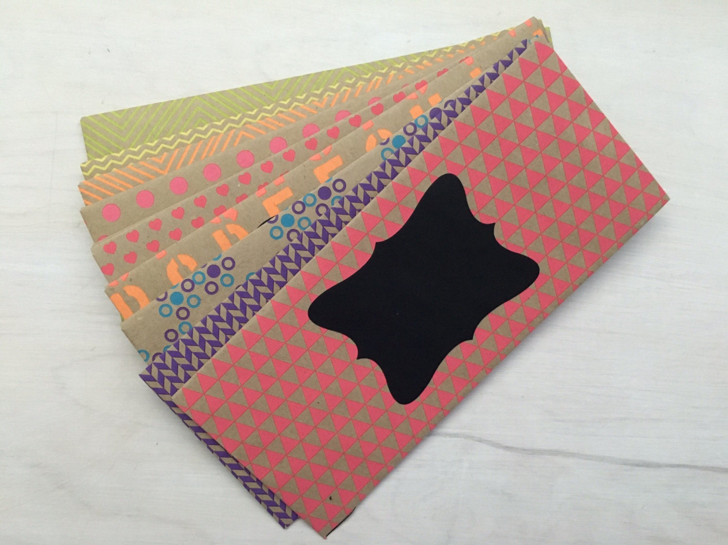 Multicolored cash envelopes set of 10 with by CraftySundays