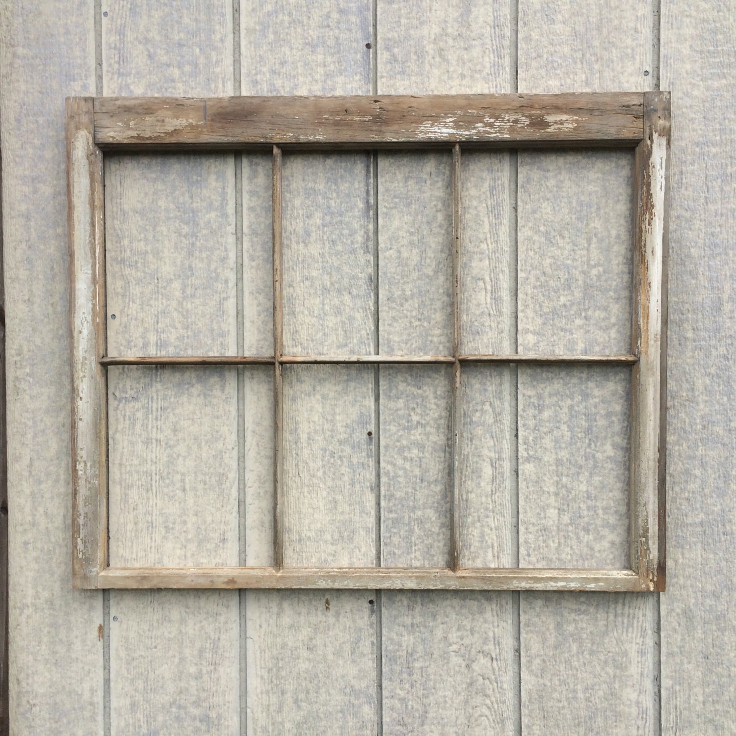 Farmhouse Window: Vintage Reclaimed Distressed White no glass