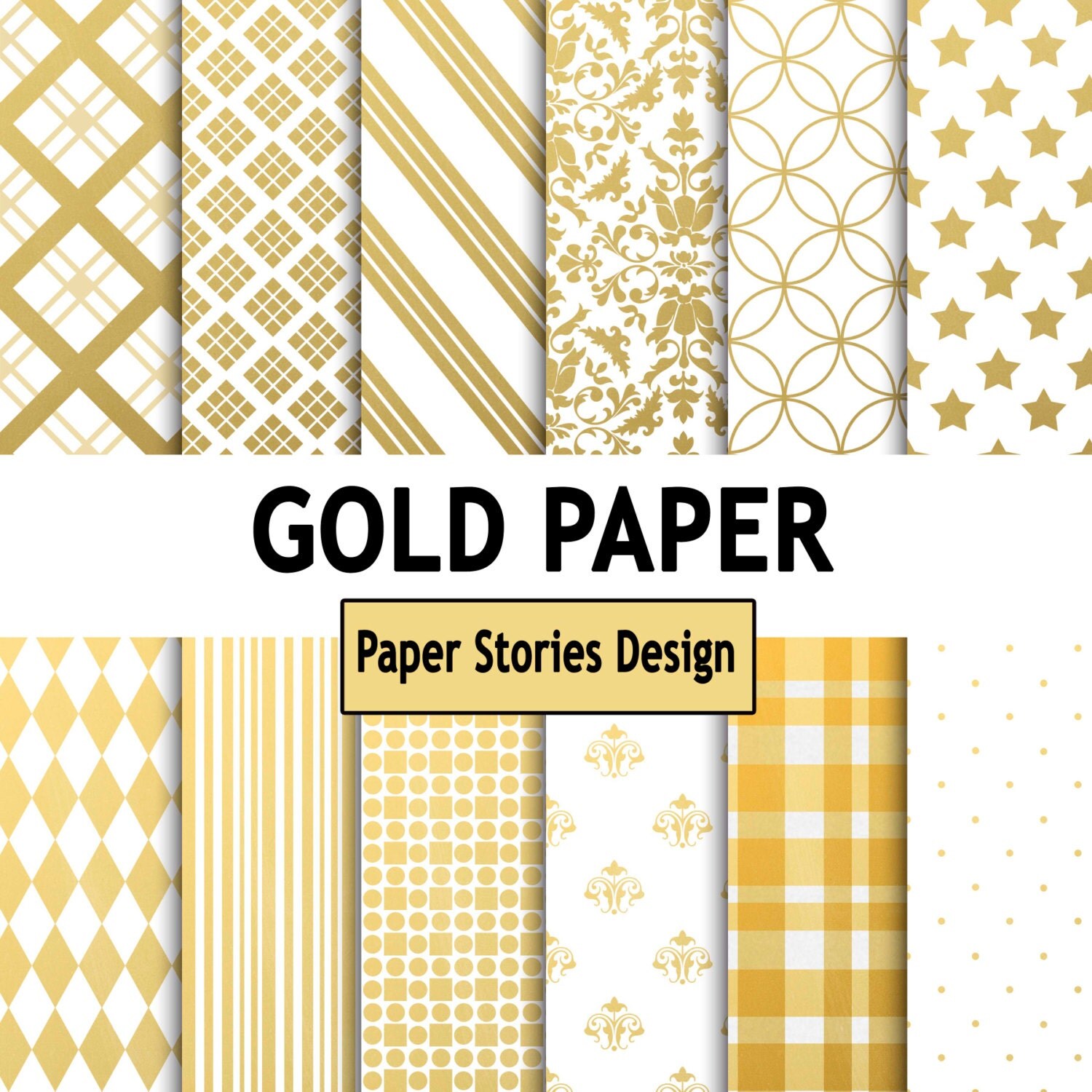 GOLD PAPER Commercial Use Digital Scrapbook Printable