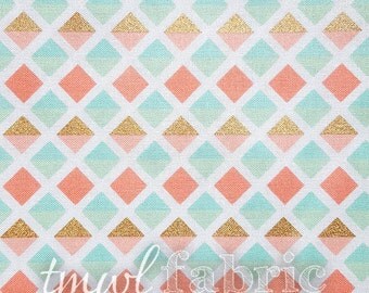 Woven Fabric - Brother Sister Designs Metallic Gold Mosaic - Fat Quarter Yard +
