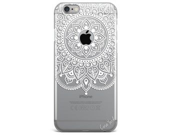 Clear iphone case, clear iPhone 7 case, mandala clear iphone 6 case,iphone 7 case,clear iphone case,clear, Samsung S7 Apple Mandala