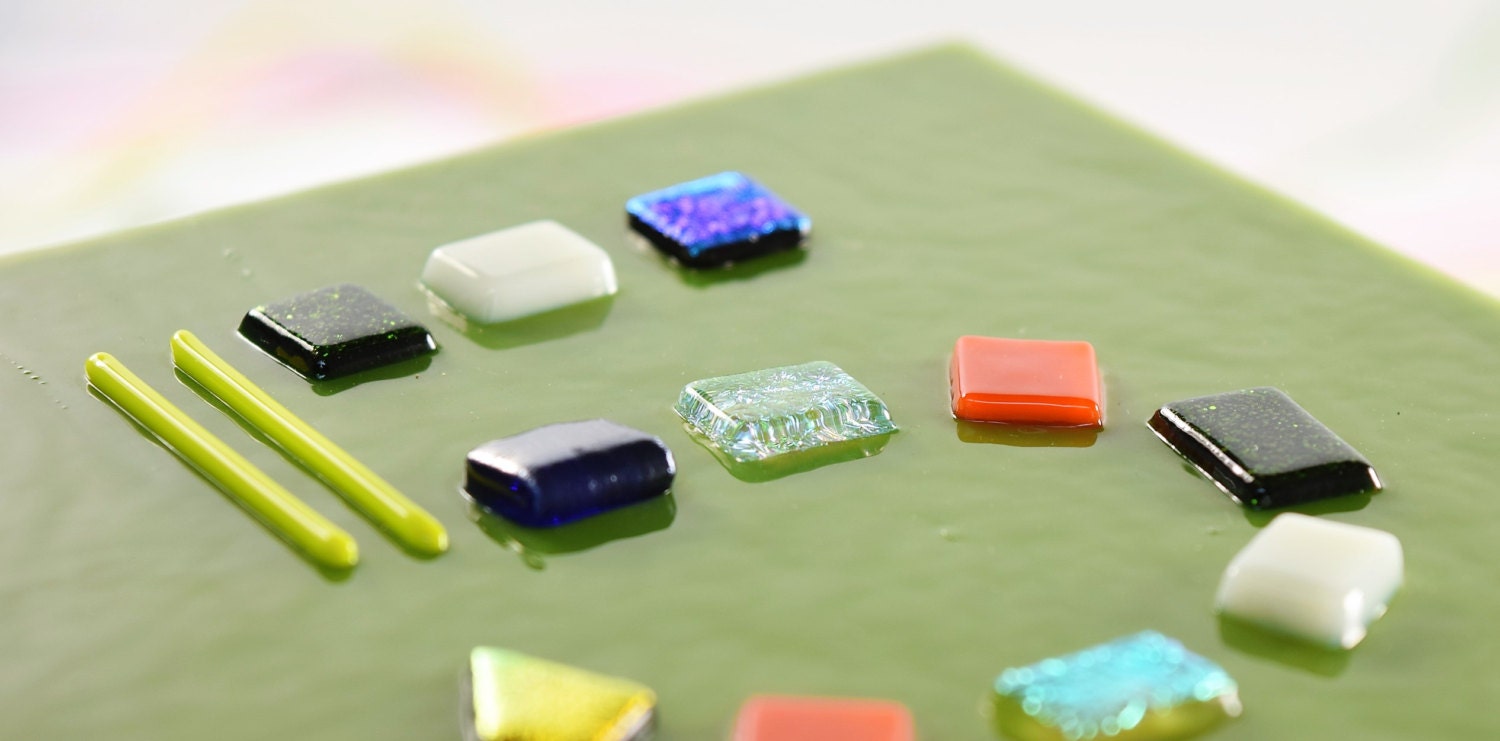 Address numbers Contemporary fused glass door number